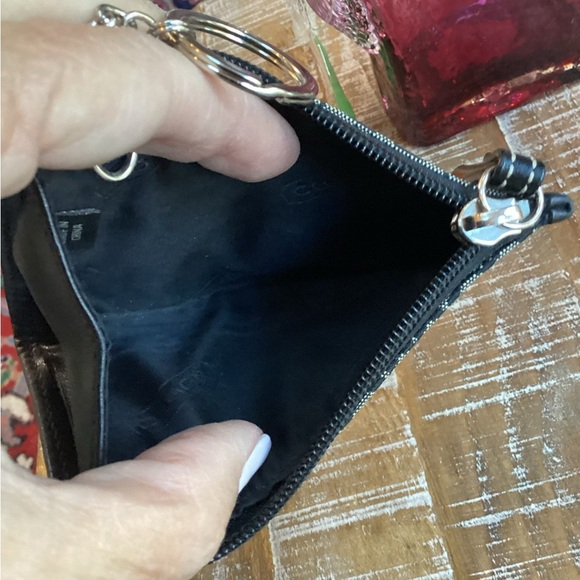 COACH, Black Mini C monogram canvas and leather credit card holder and key chain - Picture 6 of 8